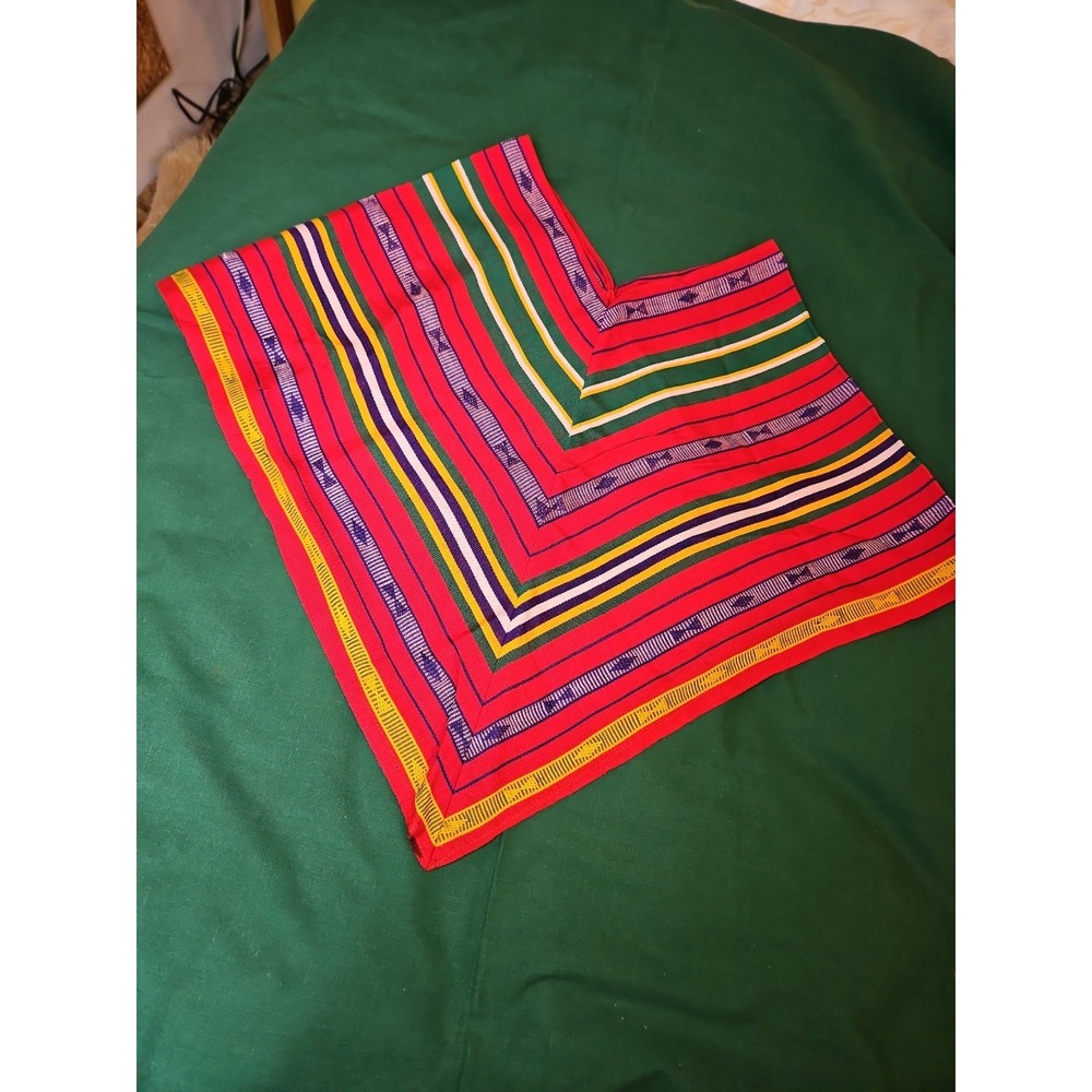 Handwoven‎ Poncho Peruvian Andean Textile Vintage South American Lliclla Boho